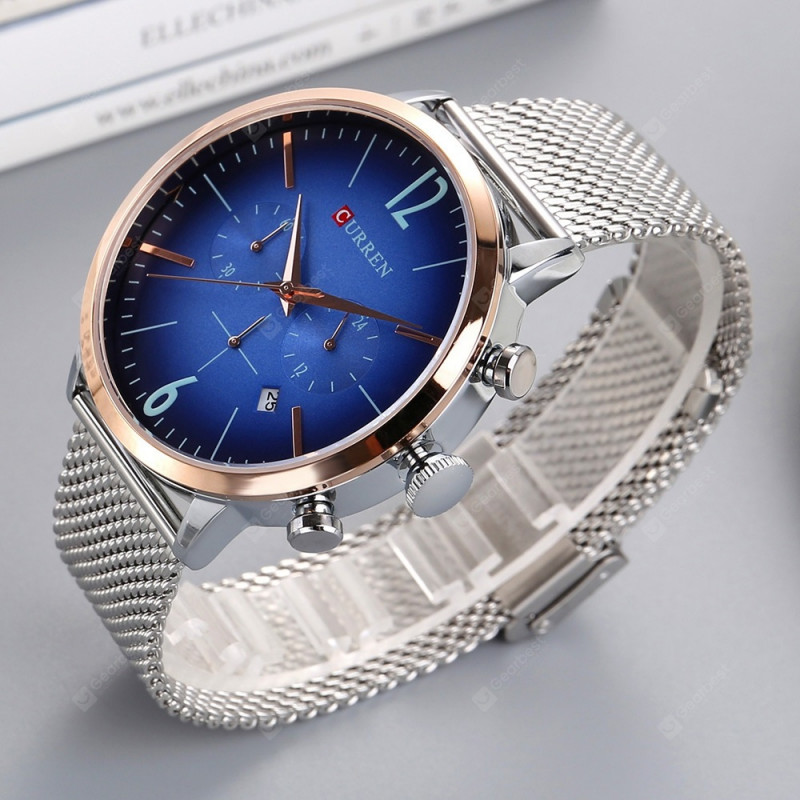 Мужские часы Curren 8313 Silver Blue 