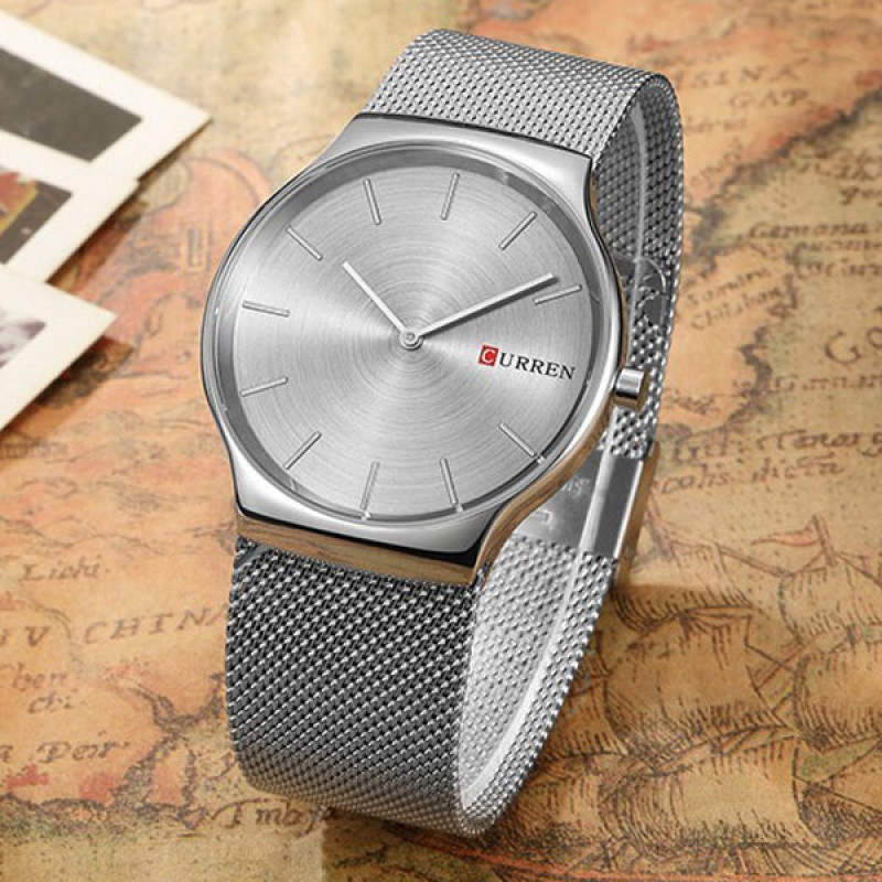 Стильные наручные часы Curren 8256 Silver