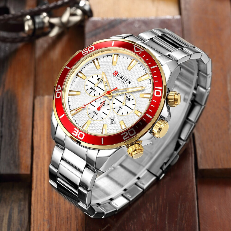 Мужские часы из нержавеющей стали Curren 8309 Silver