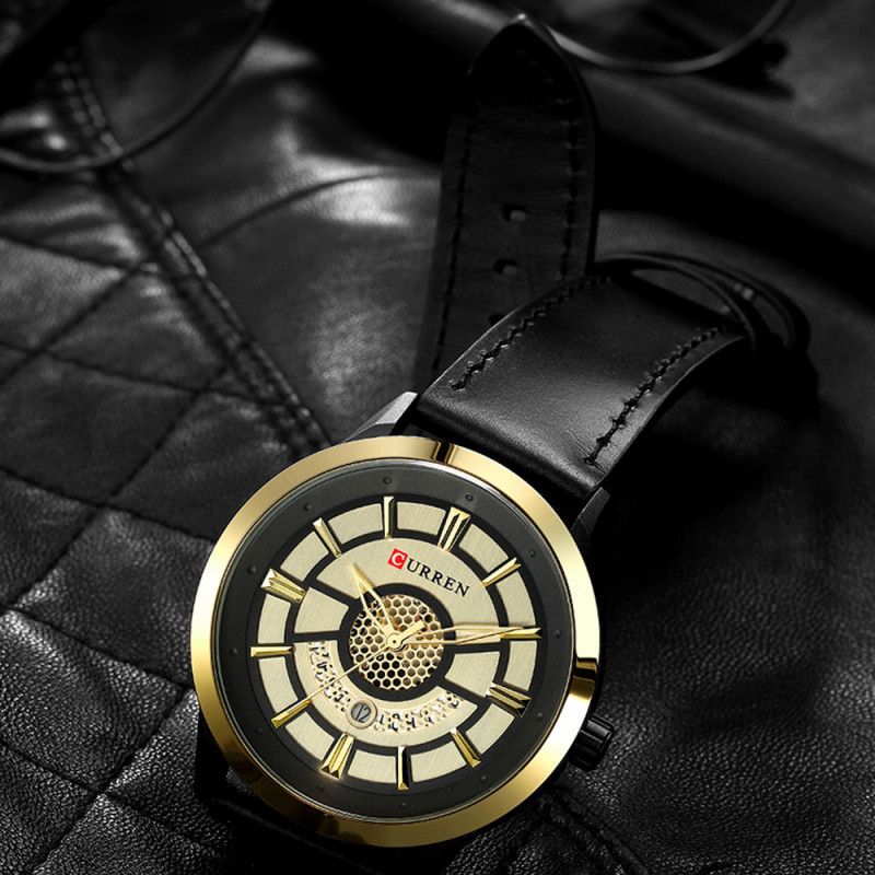 Мужские часы в стиле Casual. Curren 8330 Black