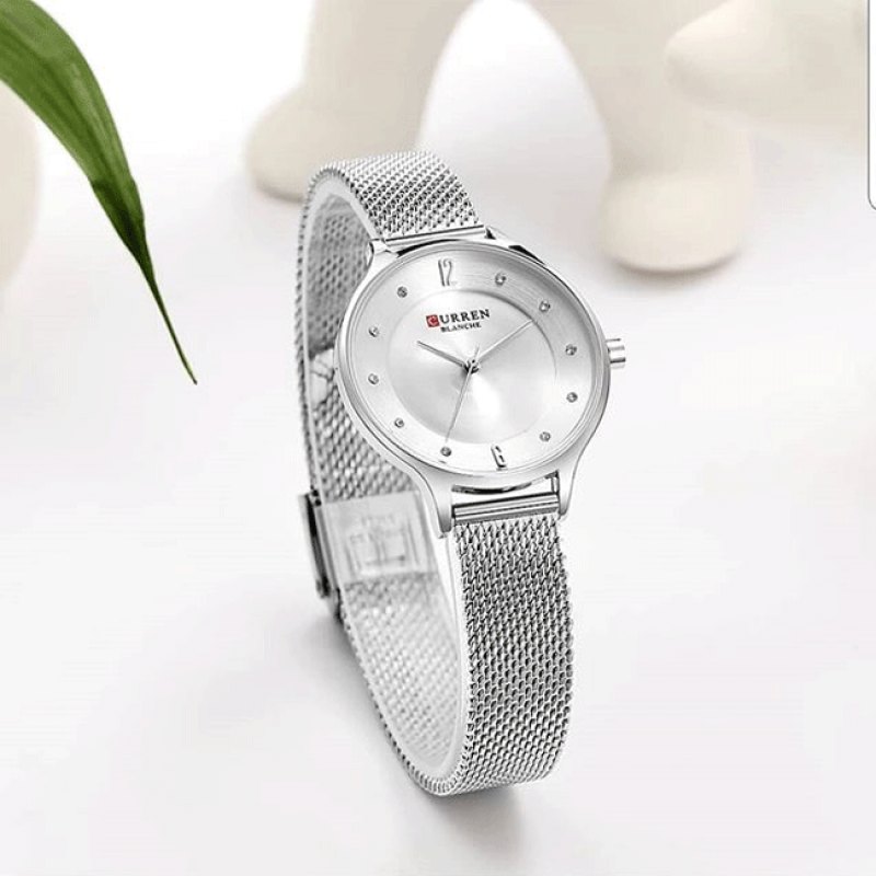 Женские стильные часы Curren 9036 Silver