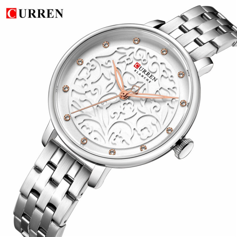 Женские модные часы Curren 9046 Silver