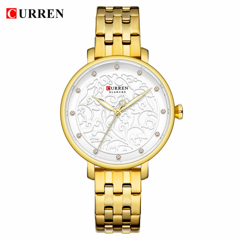 Женские модные часы Curren 9046 Gold