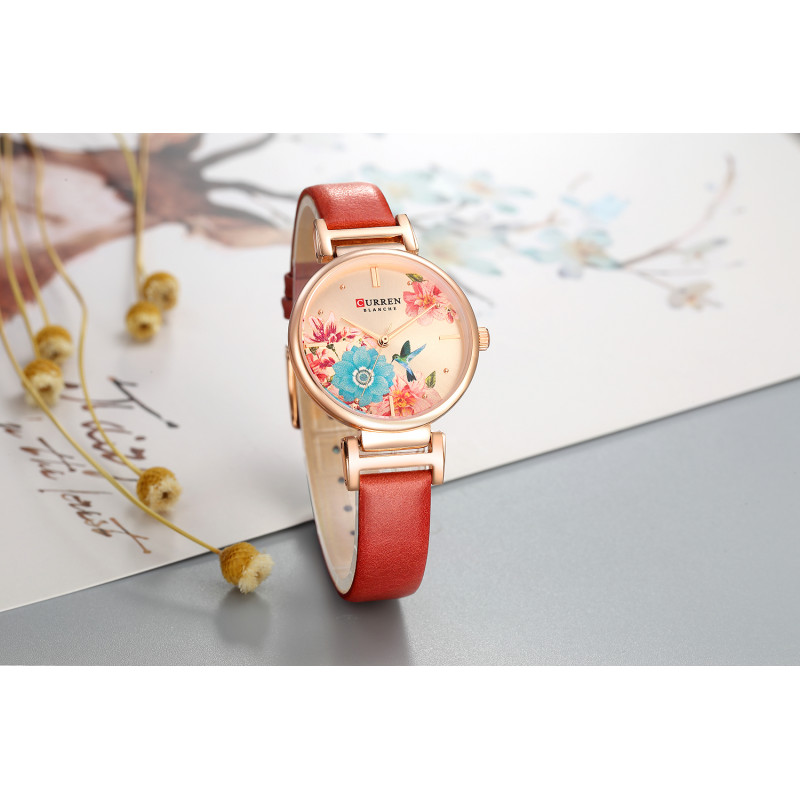Женские классические часы Curren 9053 Red