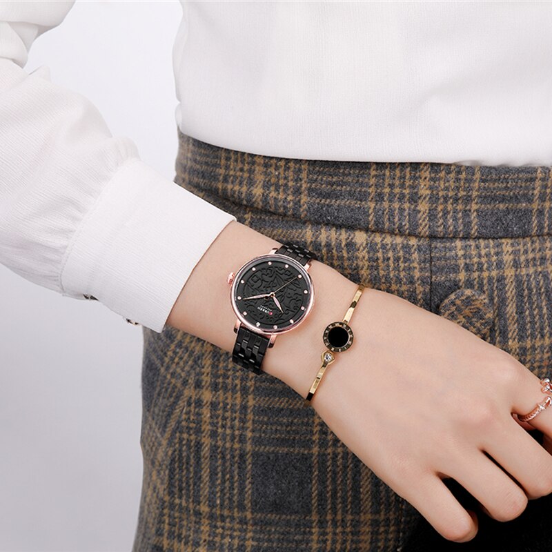 Женские модные часы Curren 9046 Black