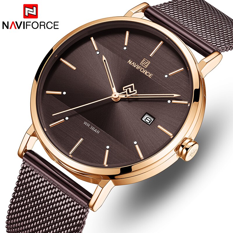 Женские часы Naviforce 5001 brown gold white