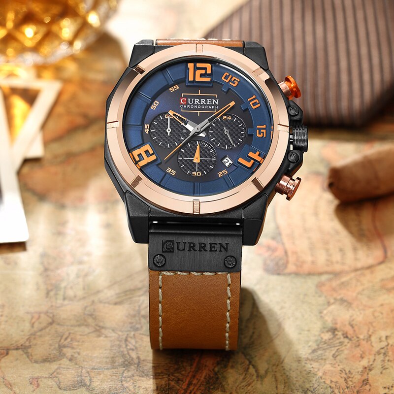 Мужские часы Curren 8287 Blue brown