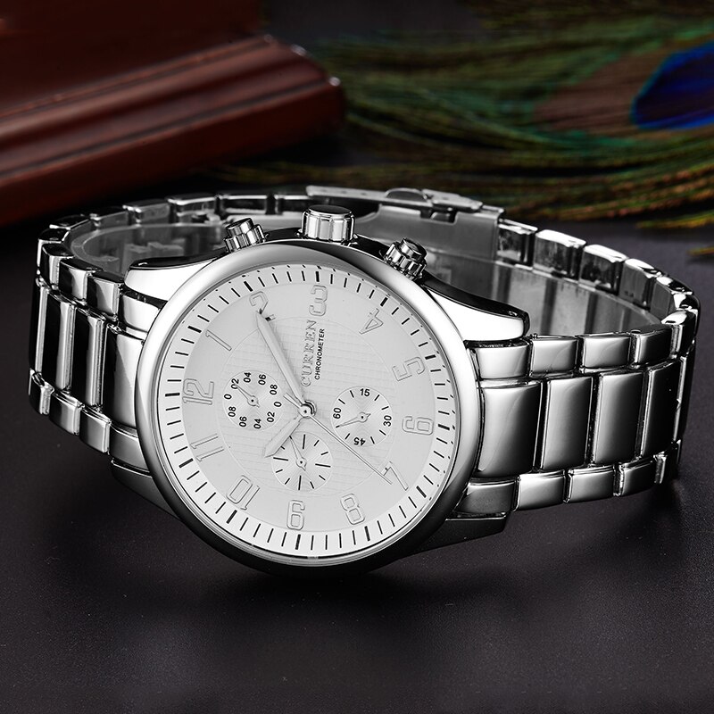 Мужские часы Curren 8046 Silver White