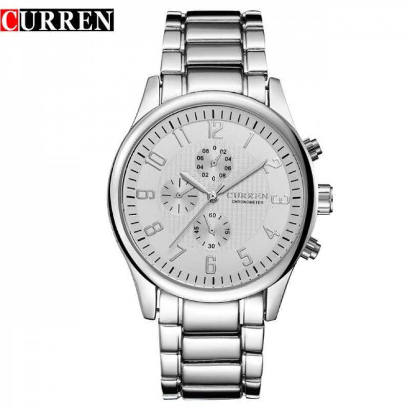 Мужские часы Curren 8046 Silver White