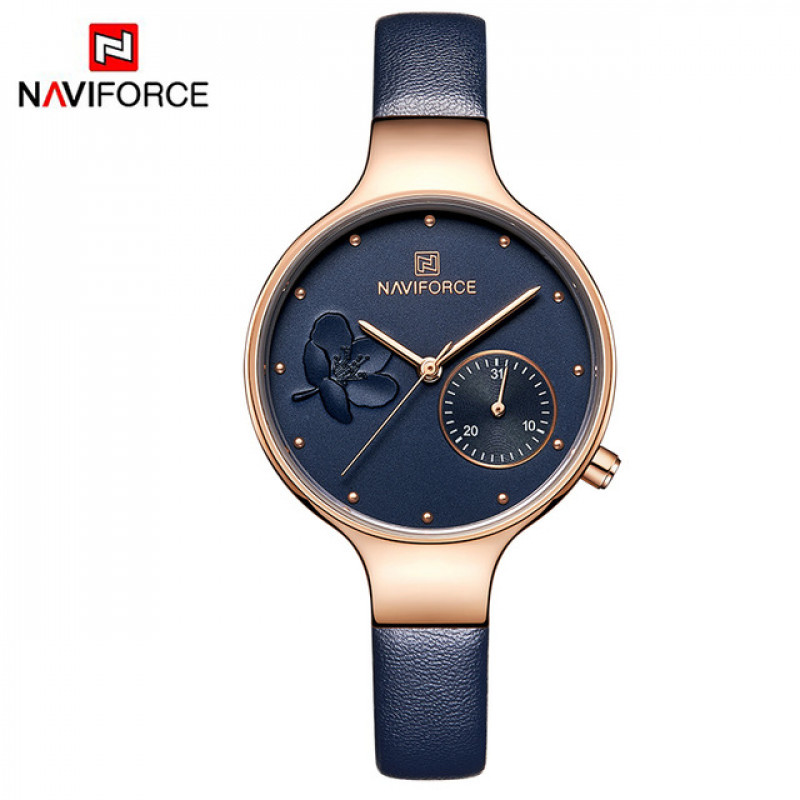 Женские часы Naviforce 5001 Rose gold blue 
