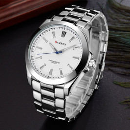 Мужские стильные часы Curren 8109 silver 