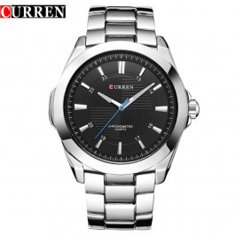 Мужские стильные часы Curren 8109 silver black