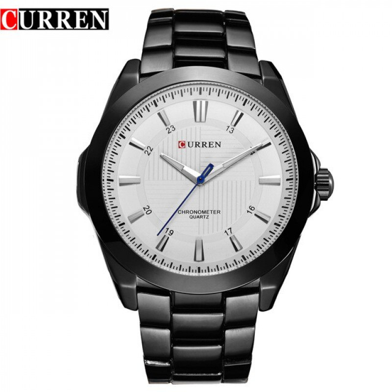 Мужские стильные часы Curren 8109 black silver