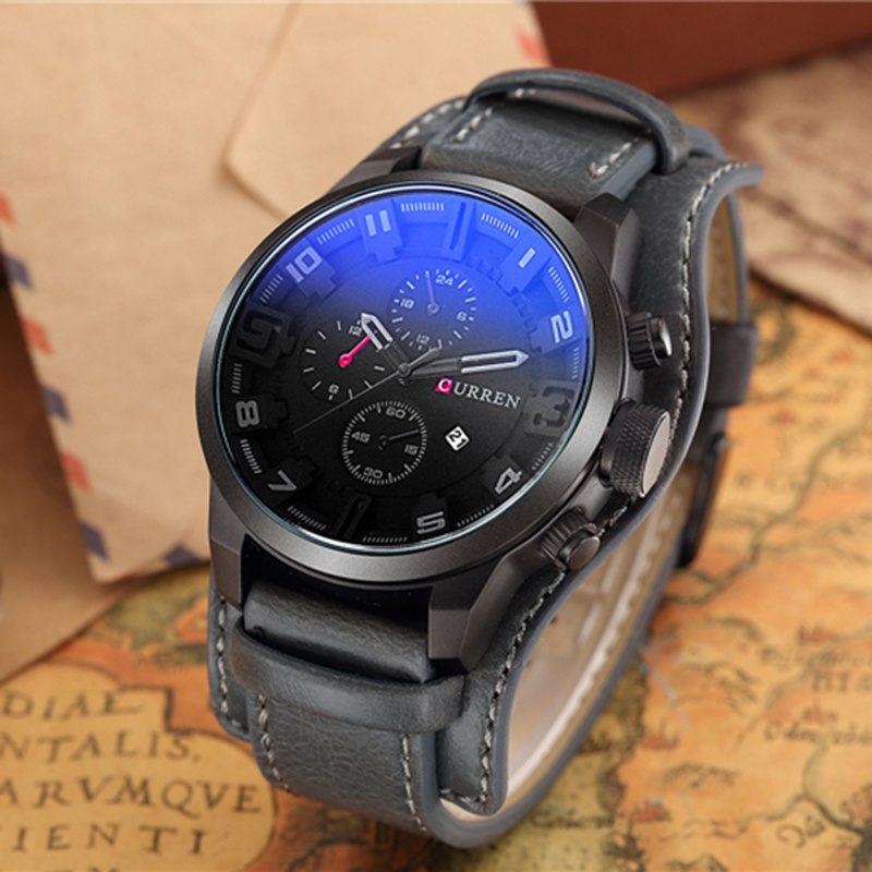 Армейские наручные часы Curren 8225 тёмно - серый