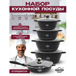 Набор кухонной посуды, антипригарные. Чёрный