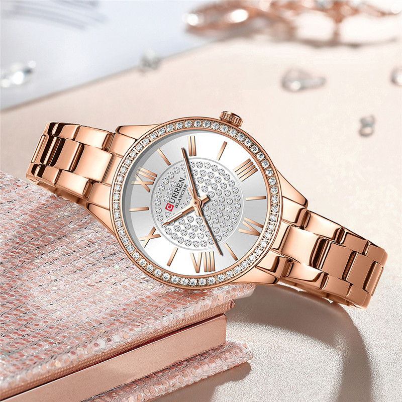Женские часы Curren 9084, розовое золото  