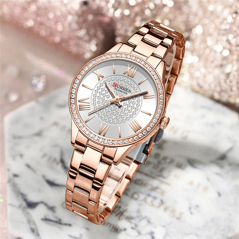Женские часы Curren 9084, розовое золото  