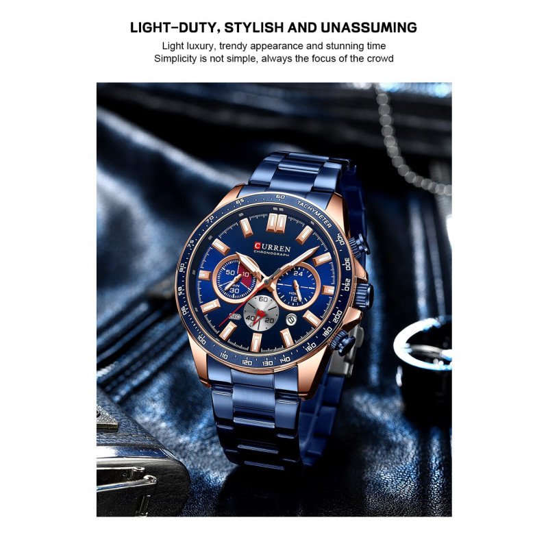 Мужские часы Curren 8418, тёмно-синий 