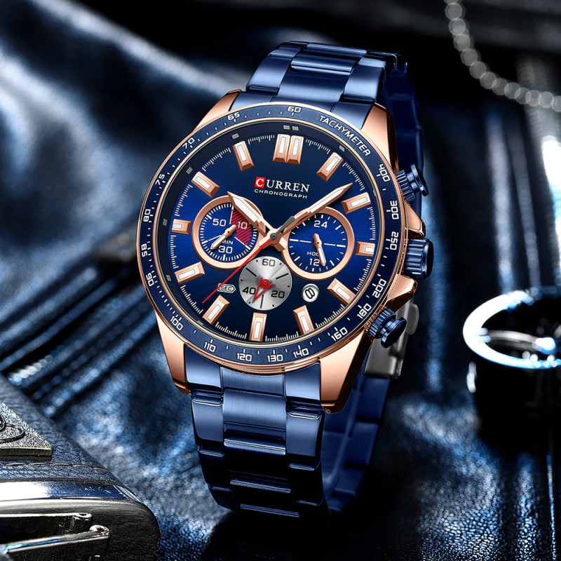 Мужские часы Curren 8418, тёмно-синий 