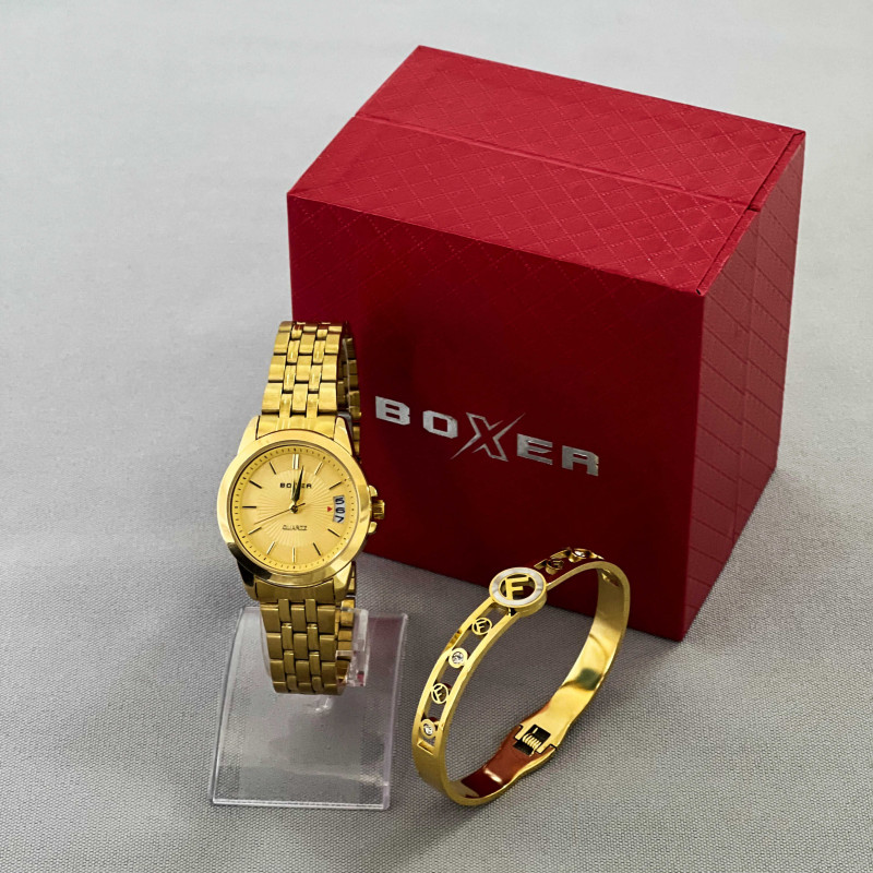 Женские часы Boxer с браслетом, золотистый 