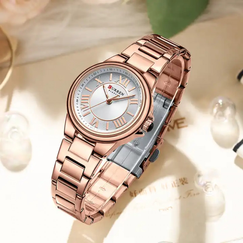 Женские часы Curren 9091 розовое золото