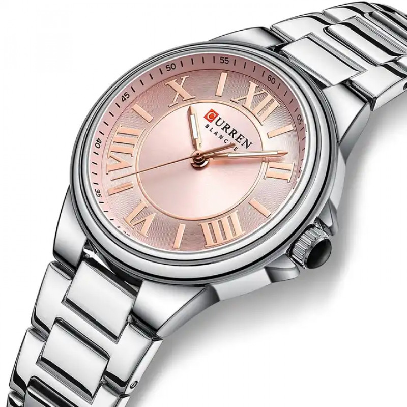 Женские часы Curren 9091 серебристо - розовый