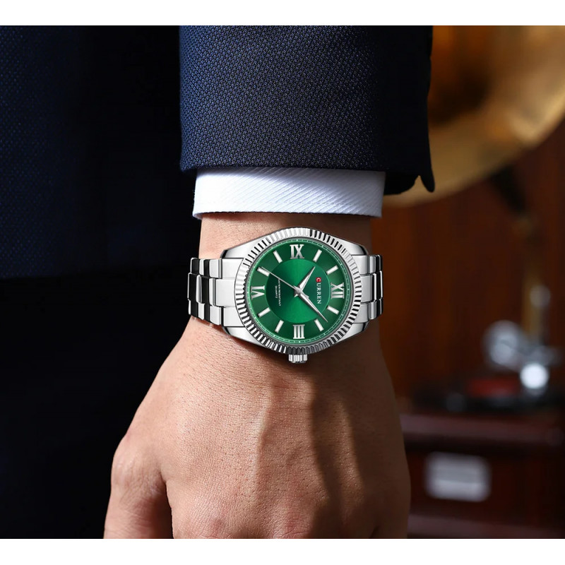 Мужские часы Curren 8453. Зеленый