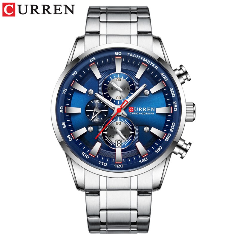 Мужские часы Curren 8351 Silver Blue