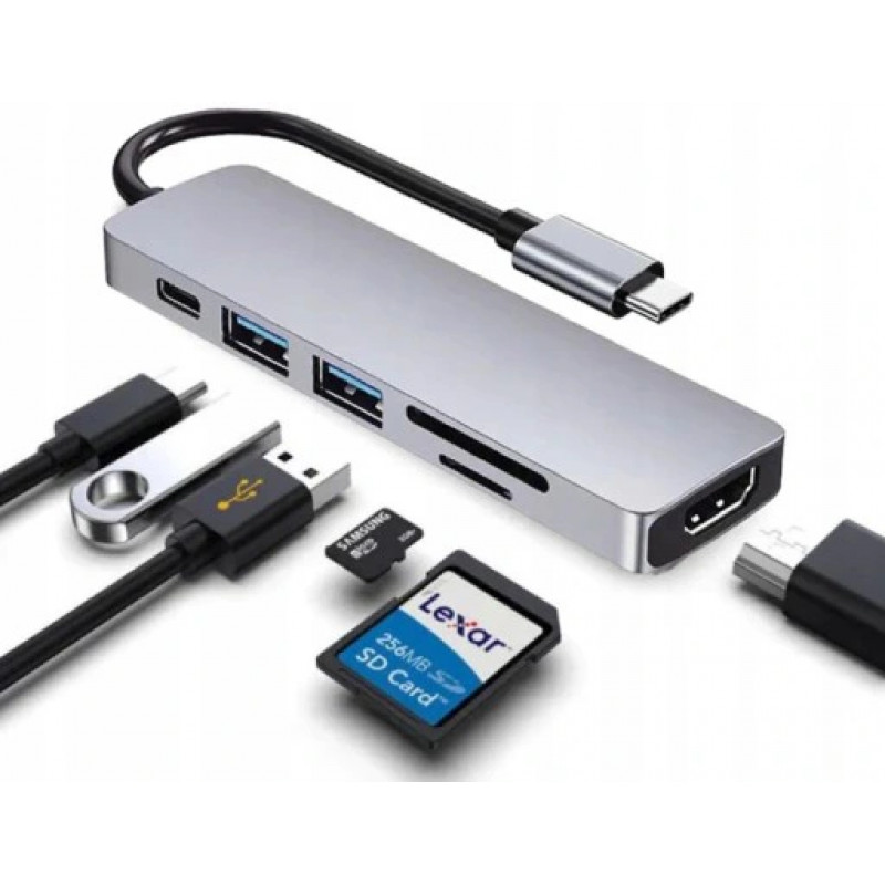 Адаптер концентратора HDMI 6in1 USB