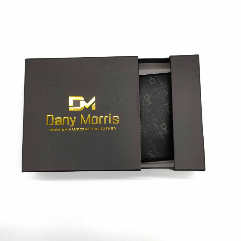 Мужские кошельки из натуральной кожи Dany Morris DM112. Черный