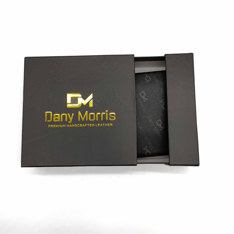 Мужские кошельки из натуральной кожи  Dany Morris DM 102. Чёрный 