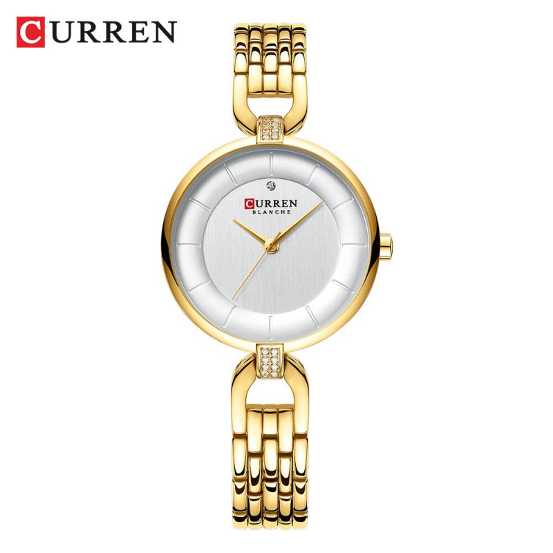 Люксовые женские часы Curren 9052 Gold