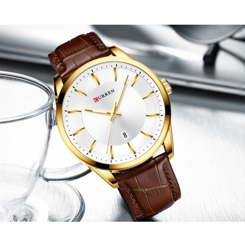 Мужские классические часы Curren 8365 коричневый