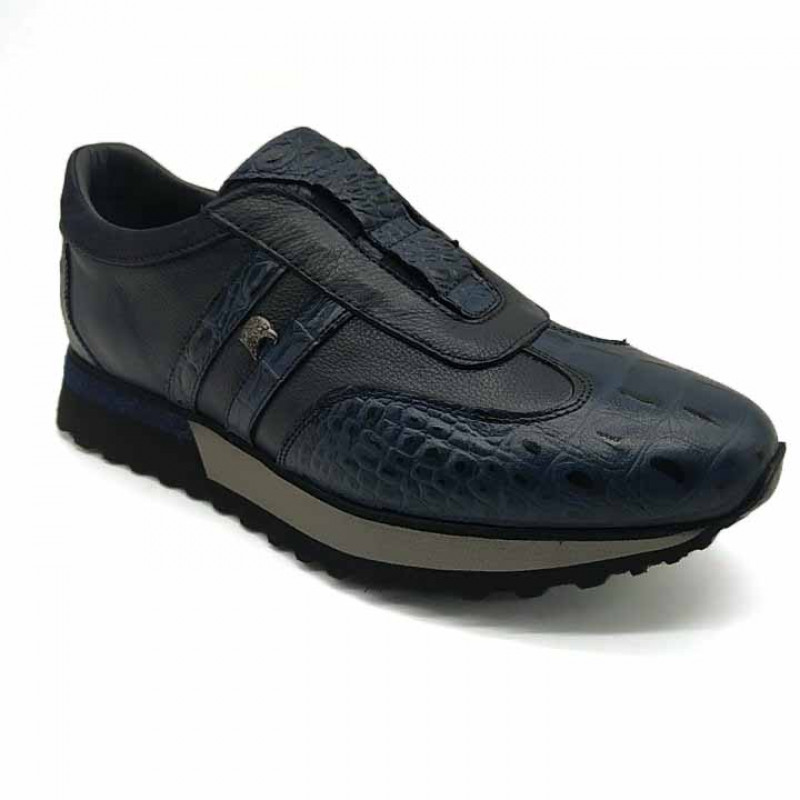 Мужские кроссовки из натуральной кожи 3150. Темно-синий 