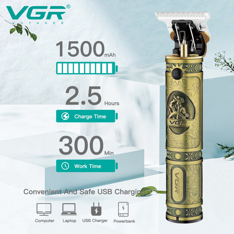 Беспроводная профессиональная машинка для стрижки волос и бороды  VGR V-085 