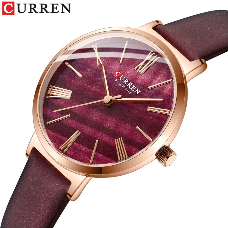 Женские часы Curren 9076, бордовый 