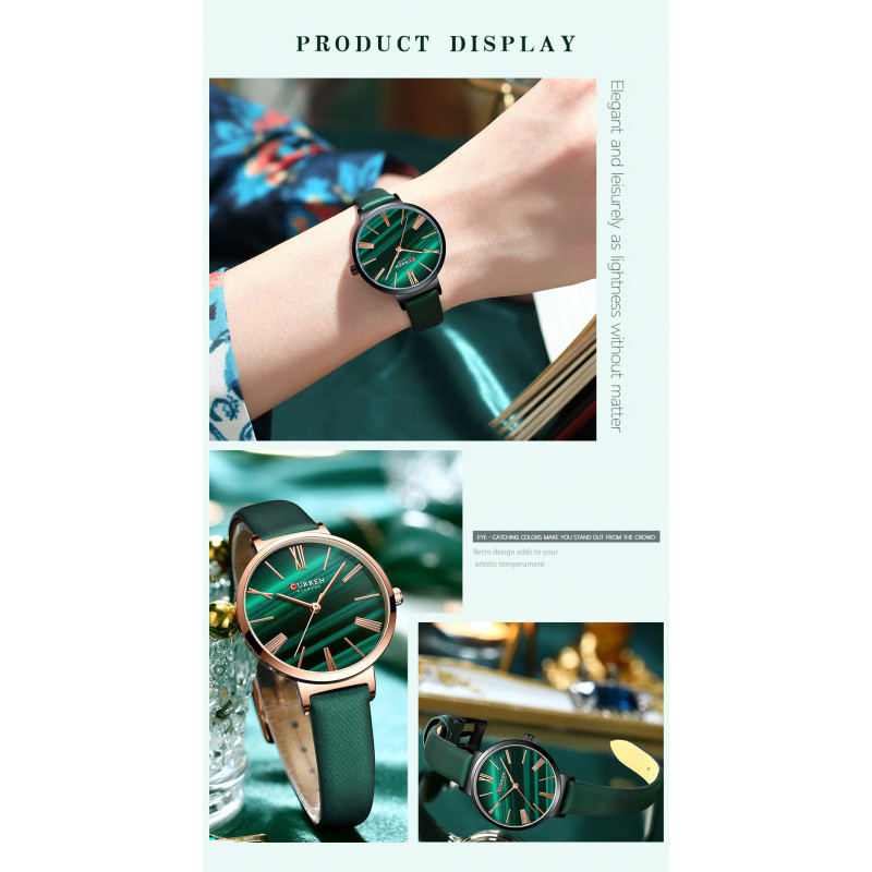 Женские часы Curren 9076, зелёный