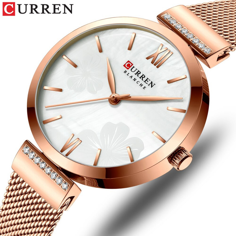 Женские часы Curren 9067, розовое золото 