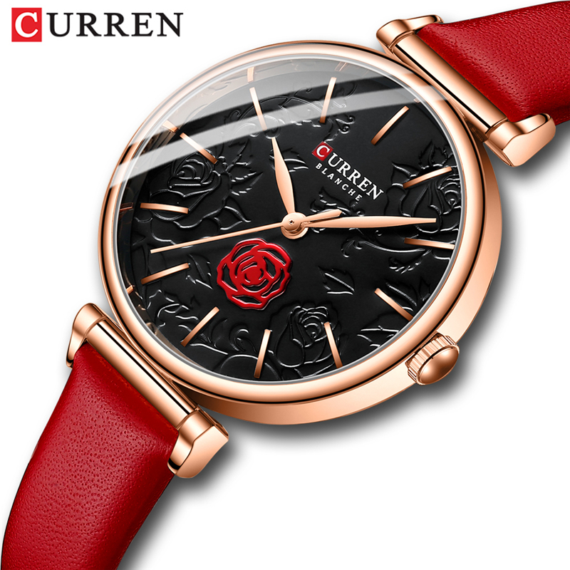 Женские часы Curren 9078, красный 