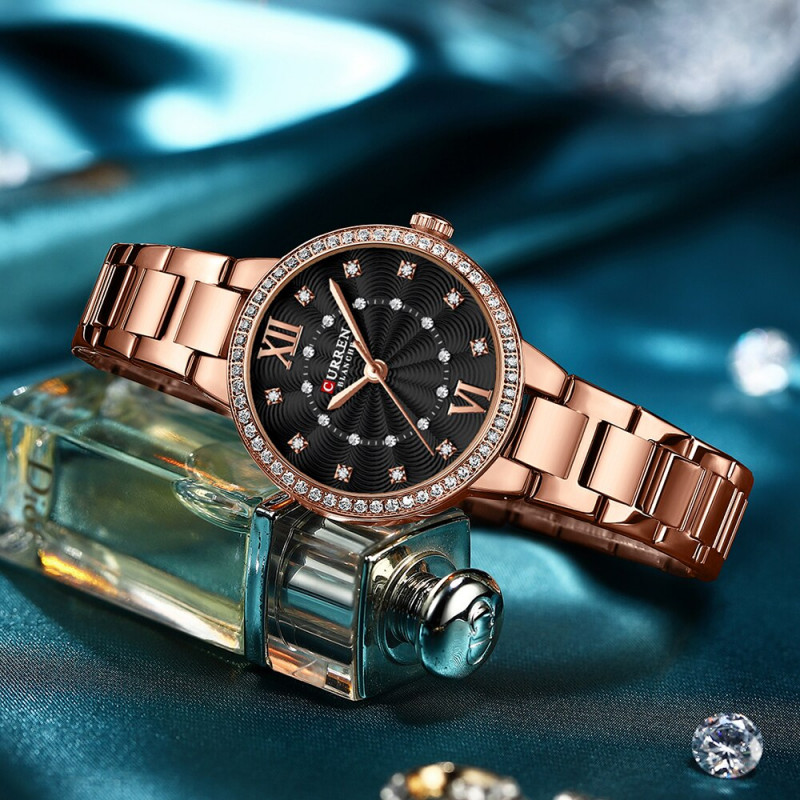 Женские часы Curren 9085, розовое золото 