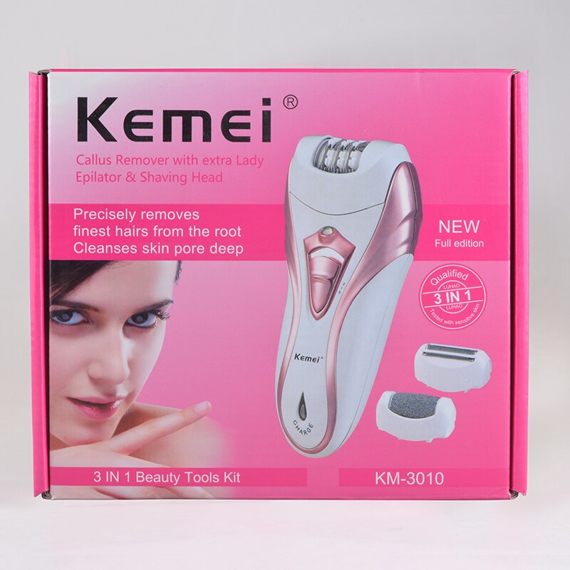 Kemei KM-3010 3 в 1 Электробритва Эпилятор для бритья Lady Shaver Callus Revomer