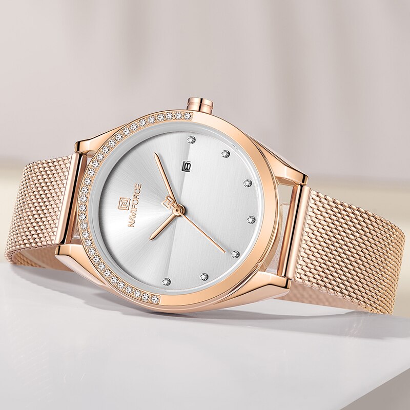 Женские часы Naviforce 5015. Розовое золото