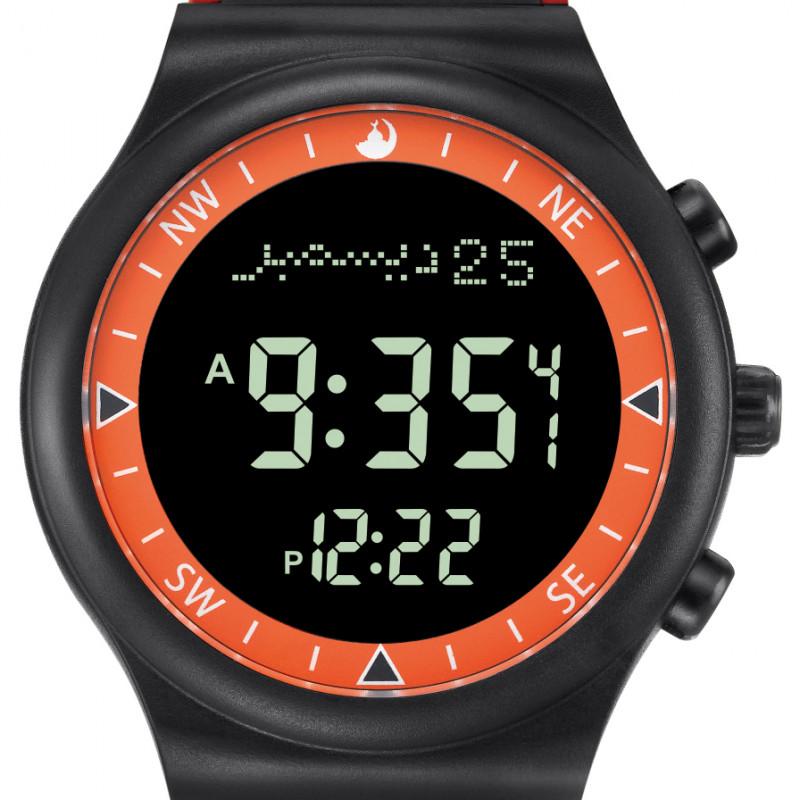 Спортивные часы Al-Harameen HA-6506B (Orange Black)