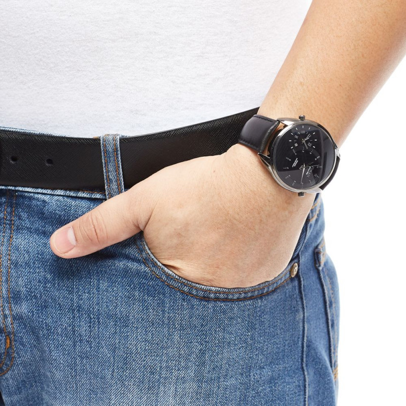 Мужские часы OMAX с двойным циферблатом. Чёрные