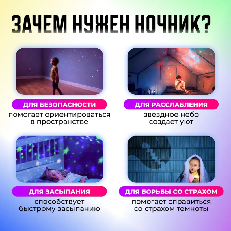 Ночник звездное небо детский, ночник проектор космонавт