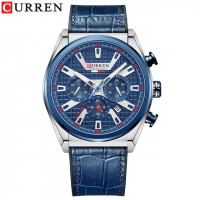 Мужские часы Curren 8392 Silver Blue