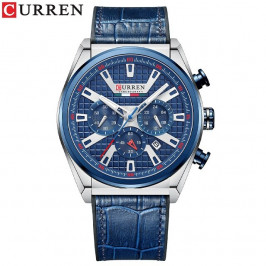 Мужские часы Curren 8392 Silver Blue