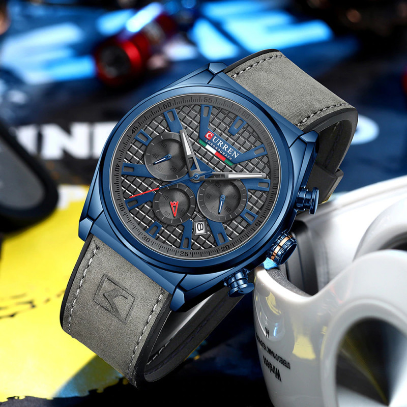 Мужские часы Curren 8392 Grey Blue