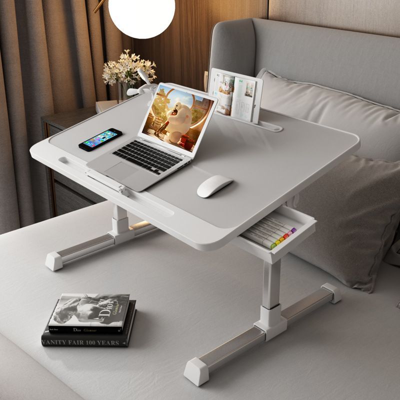 Раскладной столик-подставка для ноутбука с лампой USB Light  и вентилятором. Белый