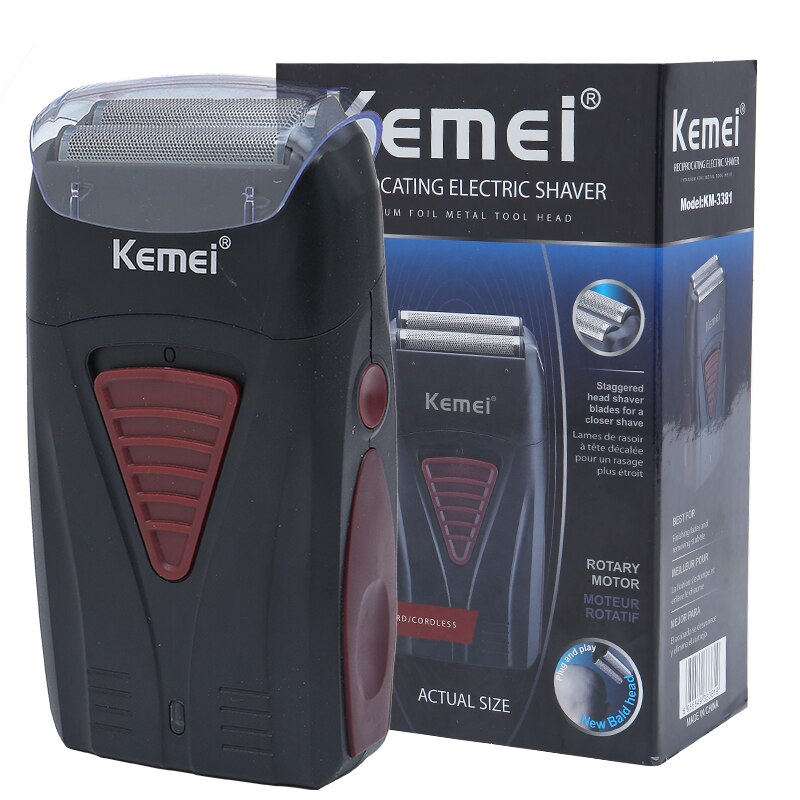 Kemei KM - 3381 портативная аккумуляторная бритва с двумя лезвиями
